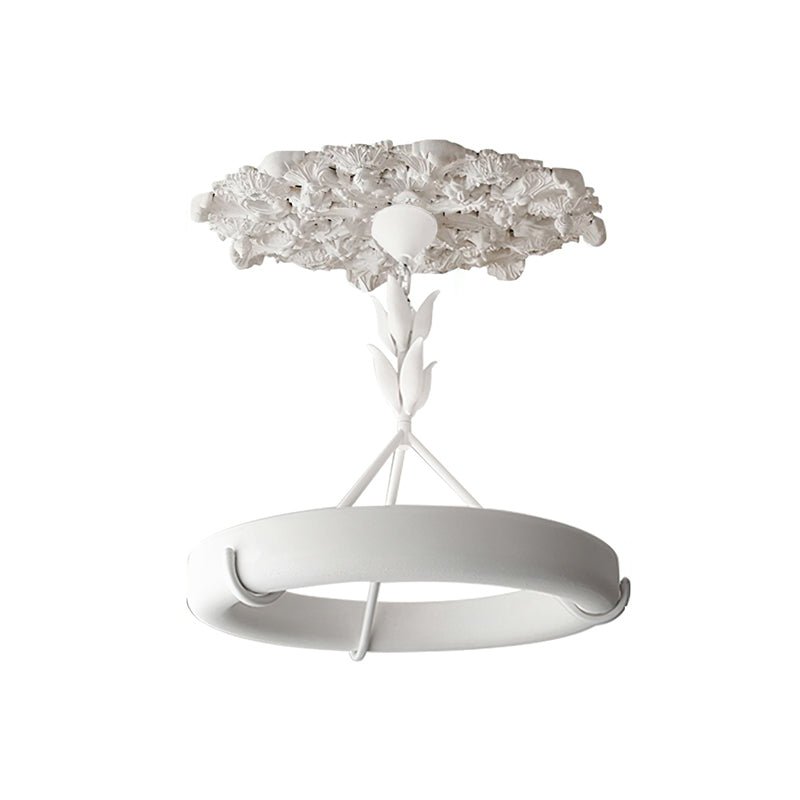 Plaster Ceiling Medallion with Integrated LED Lighting