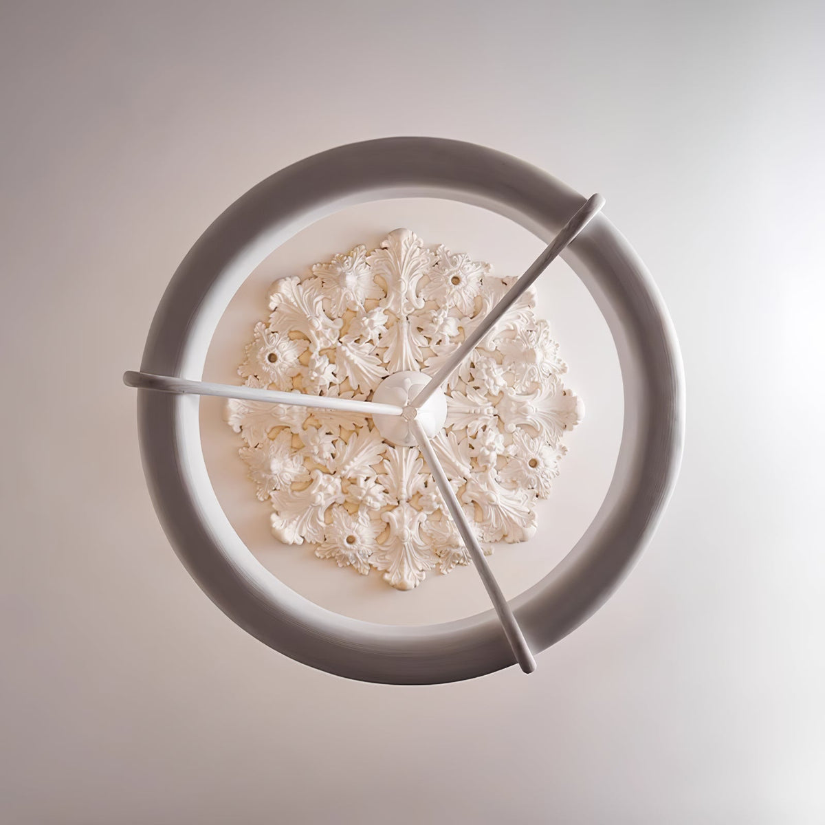 Plaster Ceiling Medallion with Integrated LED Lighting