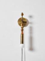 Toam Plug-In Wall Sconce with Marble and Brass Accents