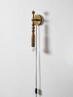 Toam Plug-In Wall Sconce with Marble and Brass Accents
