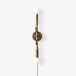 Toam Plug-In Wall Sconce with Marble and Brass Accents