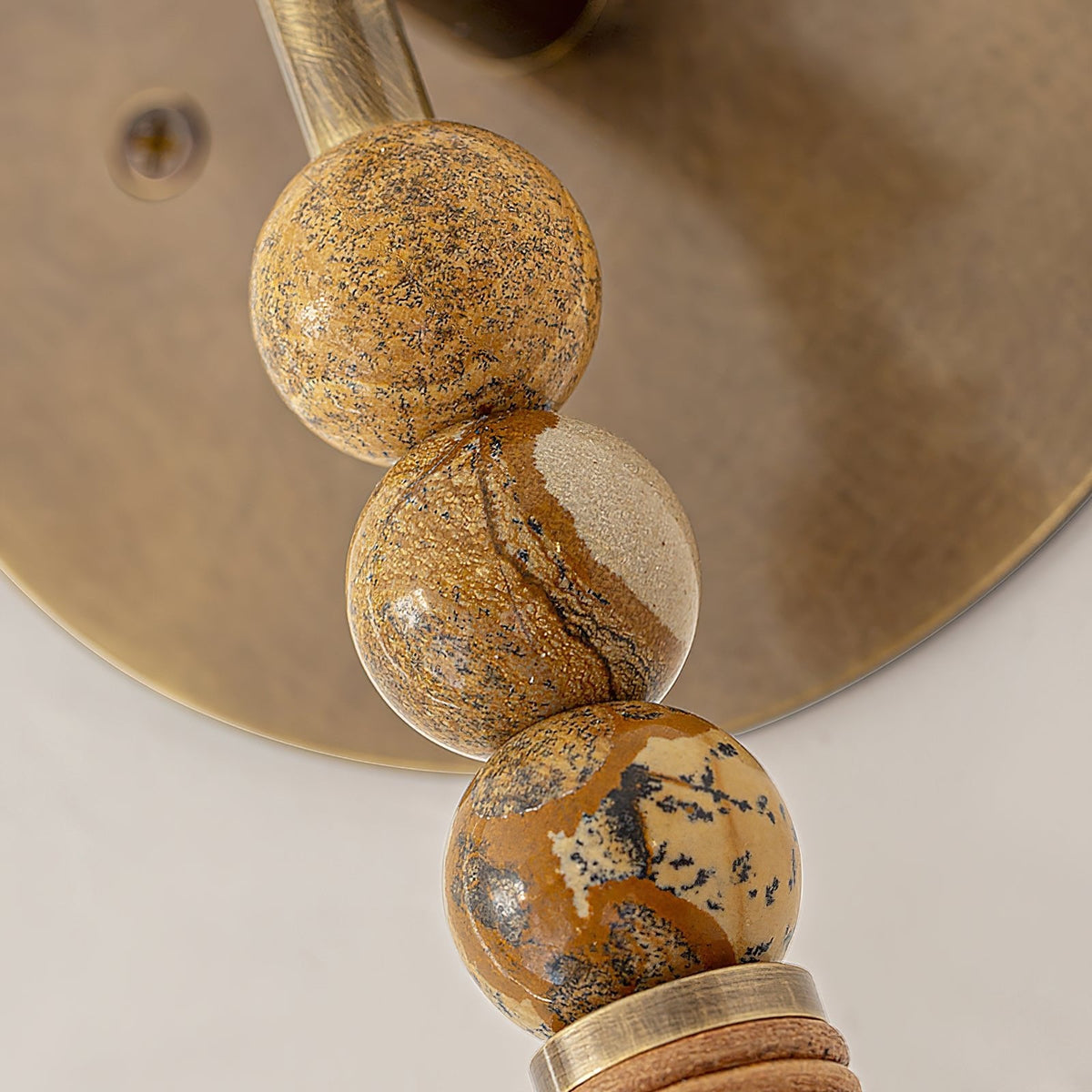 Toam Plug-In Wall Sconce with Marble and Brass Accents