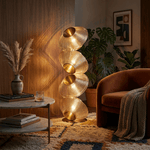Tol Floor Lamp — Sculptural Gold Resin Totem, Modern LED Floor Light