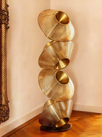 Tol Floor Lamp — Sculptural Gold Resin Totem, Modern LED Floor Light