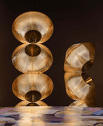 Tol Floor Lamp — Sculptural Gold Resin Totem, Modern LED Floor Light