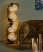 Tol Floor Lamp — Sculptural Gold Resin Totem, Modern LED Floor Light