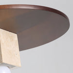 Tondo Travertine Disc Pendant Light in Walnut and Stone