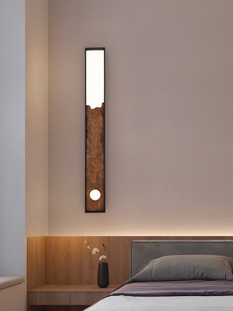 Topographic Lumen Wall Sconce – Sculptural Wood & LED Wall Light