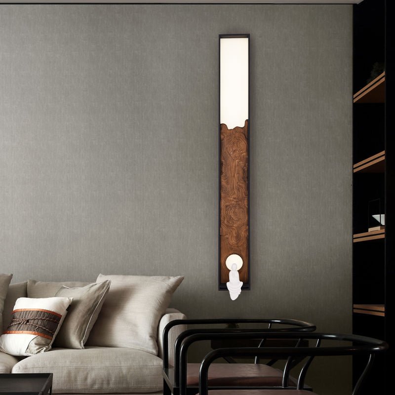 Topographic Lumen Wall Sconce – Sculptural Wood & LED Wall Light