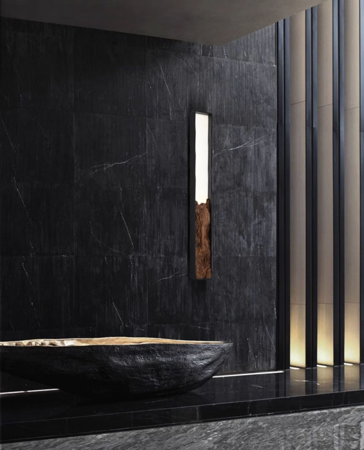 Topographic Lumen Wall Sconce – Sculptural Wood & LED Wall Light