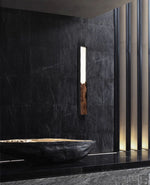 Topographic Lumen Wall Sconce – Sculptural Wood & LED Wall Light