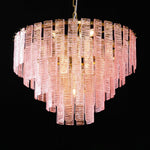 Opalora Pink Glass Chandelier | Murano-Style Gold Accent Lighting
