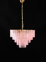 Opalora Pink Glass Chandelier | Murano-Style Gold Accent Lighting