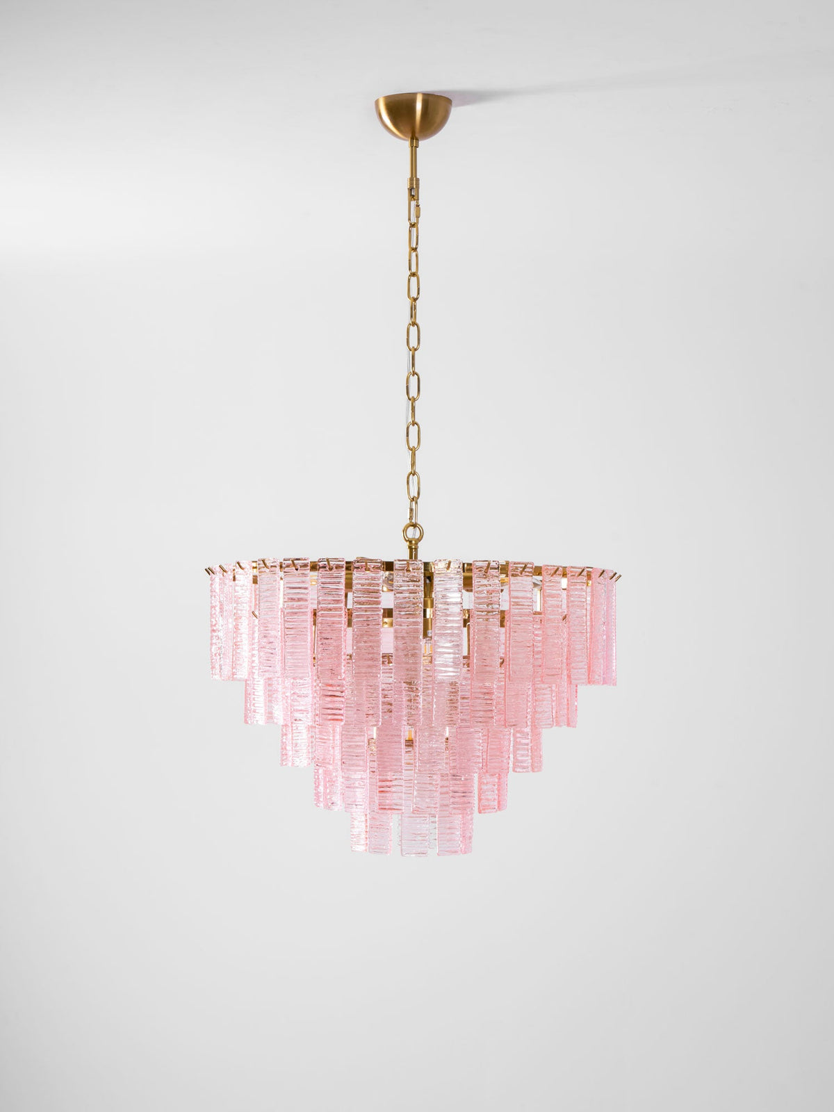 Opalora Pink Glass Chandelier | Murano-Style Gold Accent Lighting
