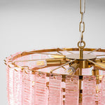 Opalora Pink Glass Chandelier | Murano-Style Gold Accent Lighting