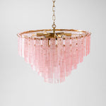 Opalora Pink Glass Chandelier | Murano-Style Gold Accent Lighting