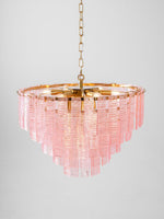 Opalora Pink Glass Chandelier | Murano-Style Gold Accent Lighting