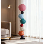 Totem Balance Art Sculpture – Colorful Fiberglass Decorative Piece for Modern Interiors