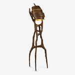 Totem Rise Sculptural Floor Lamp in Bronze and Gold