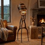 Totem Rise Sculptural Floor Lamp in Bronze and Gold