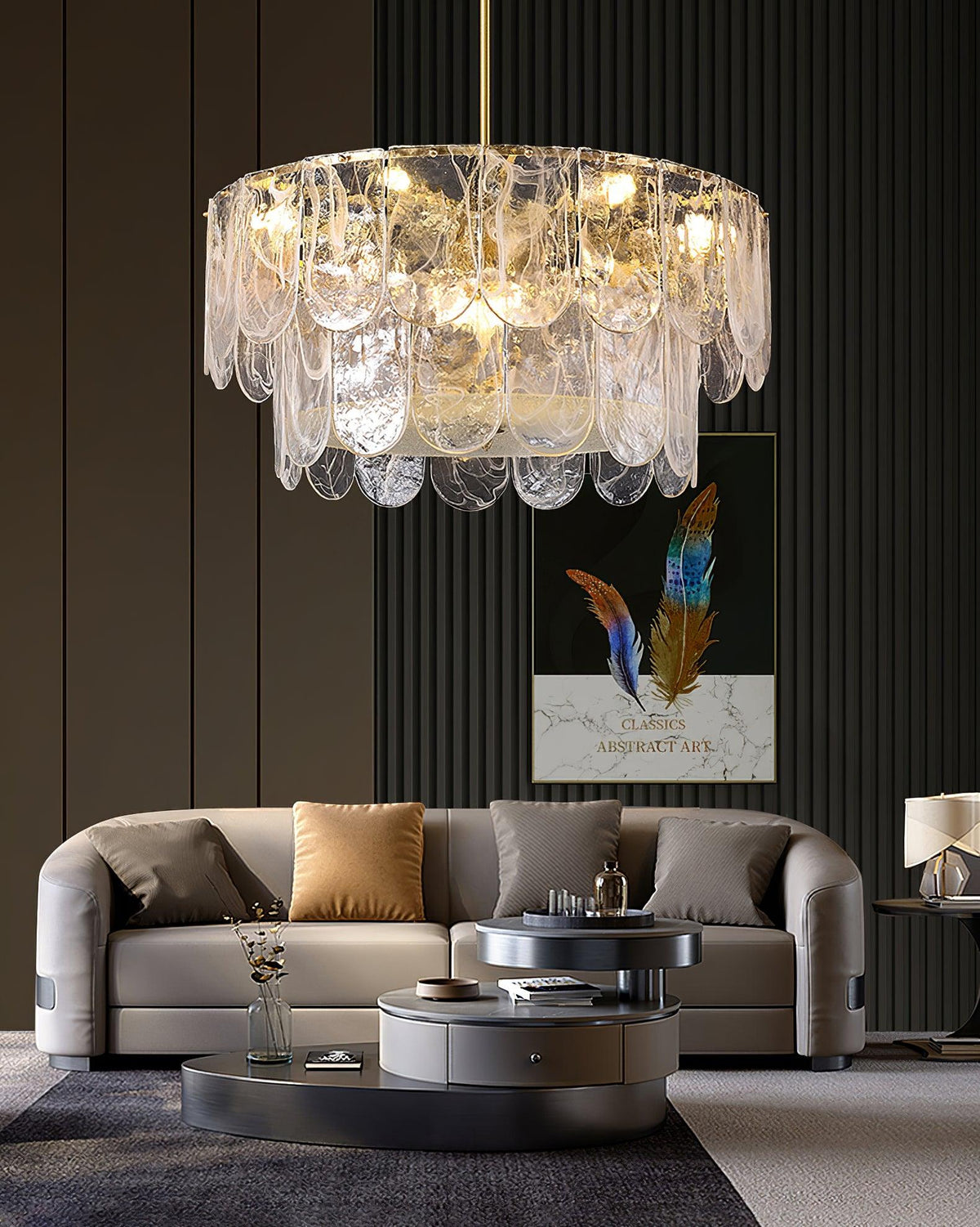 Classic Copper Glass Chandelier for Elegant Dining Rooms and Entryways