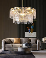Classic Copper Glass Chandelier for Elegant Dining Rooms and Entryways