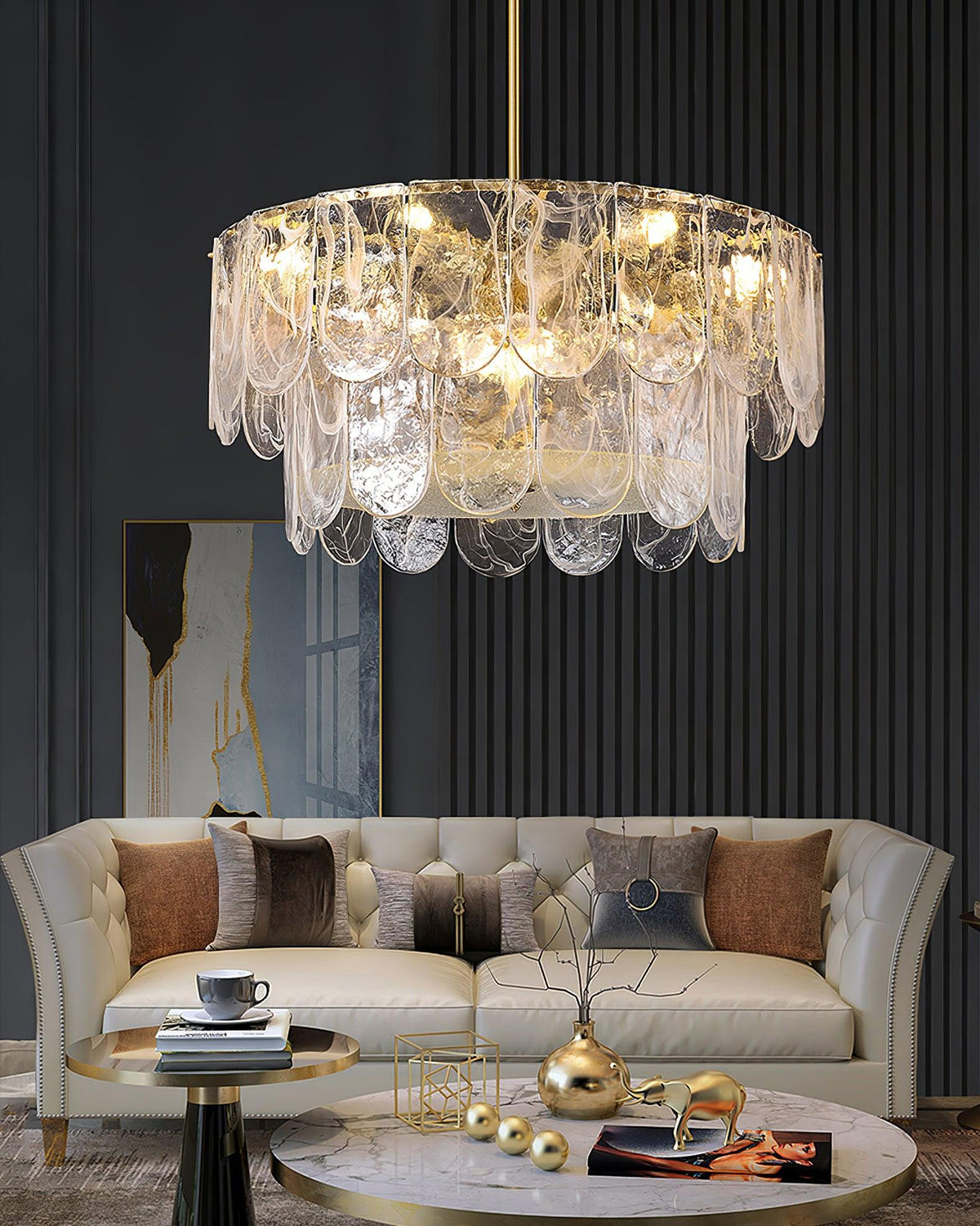 Classic Copper Glass Chandelier for Elegant Dining Rooms and Entryways