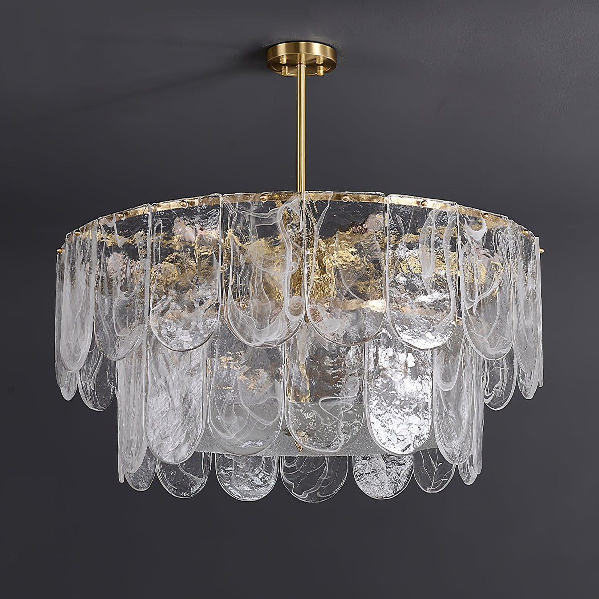 Classic Copper Glass Chandelier for Elegant Dining Rooms and Entryways
