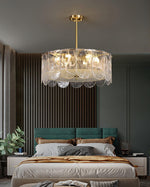 Classic Copper Glass Chandelier for Elegant Dining Rooms and Entryways