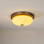 Tranquil Sphere Wood Grain LED Flush Mount Ceiling Light