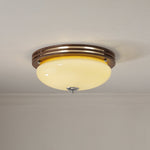 Tranquil Sphere Wood Grain LED Flush Mount Ceiling Light