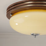 Tranquil Sphere Wood Grain LED Flush Mount Ceiling Light