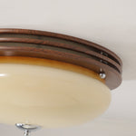Tranquil Sphere Wood Grain LED Flush Mount Ceiling Light