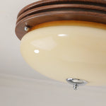 Tranquil Sphere Wood Grain LED Flush Mount Ceiling Light