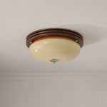 Tranquil Sphere Wood Grain LED Flush Mount Ceiling Light