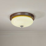 Tranquil Sphere Wood Grain LED Flush Mount Ceiling Light