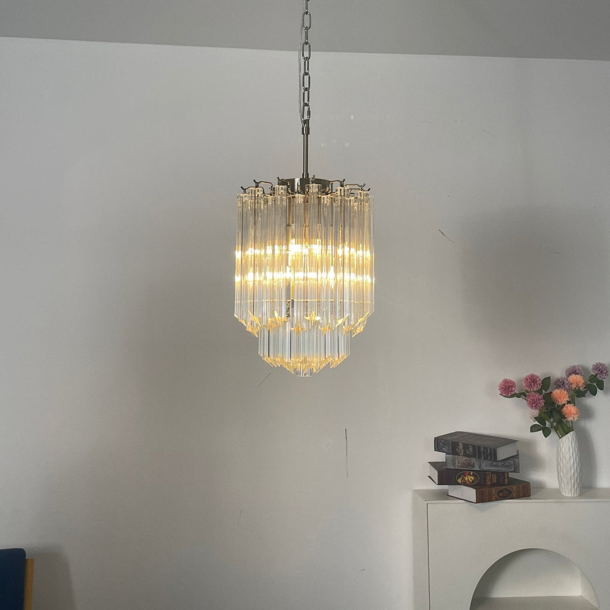 Prism Glass Chandelier – Handcrafted Murano Style Pendant Light