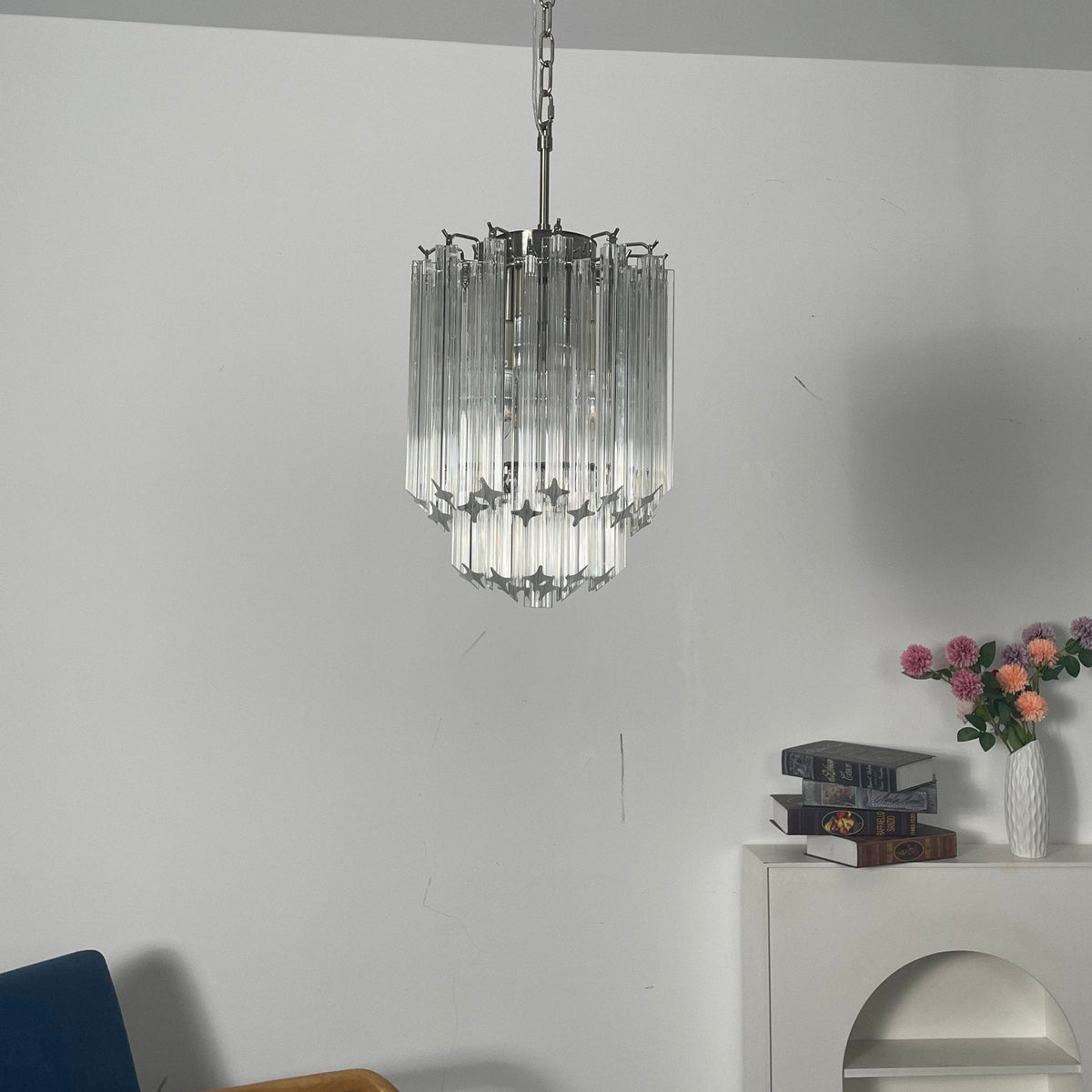 Prism Glass Chandelier – Handcrafted Murano Style Pendant Light