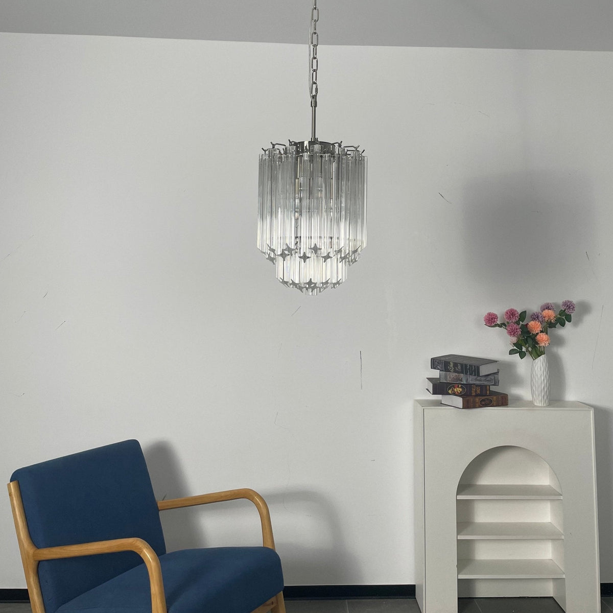 Prism Glass Chandelier – Handcrafted Murano Style Pendant Light