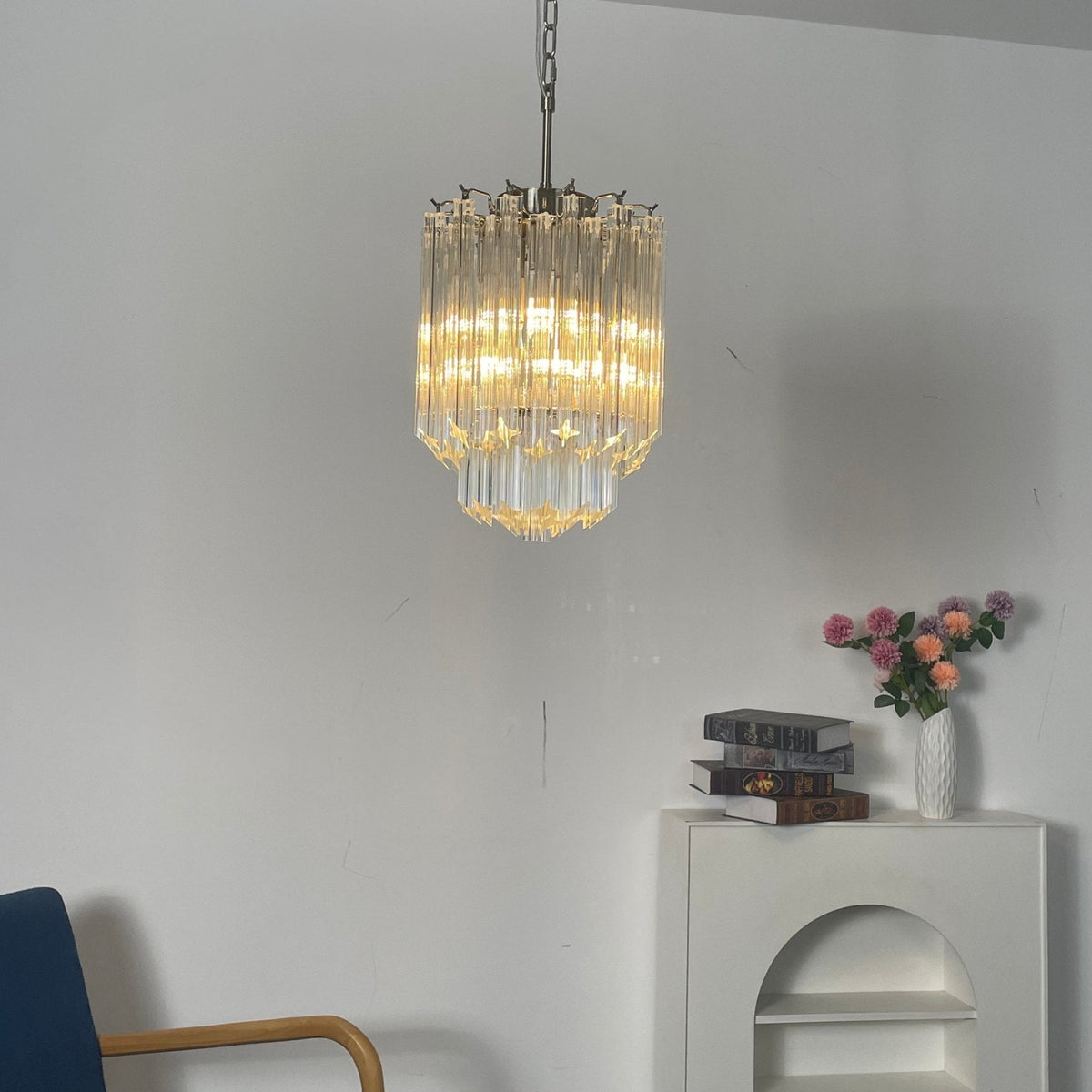 Prism Glass Chandelier – Handcrafted Murano Style Pendant Light