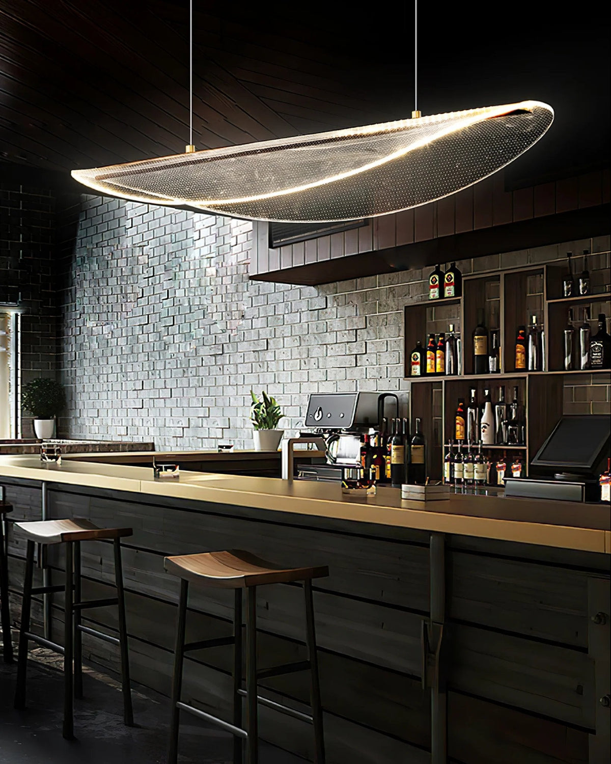 Transparent Leaf Pendant Light