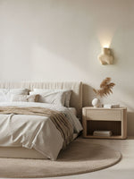 Travertine Abstract Wall Sconce with Warm Ambient Glow