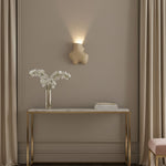 Travertine Abstract Wall Sconce with Warm Ambient Glow
