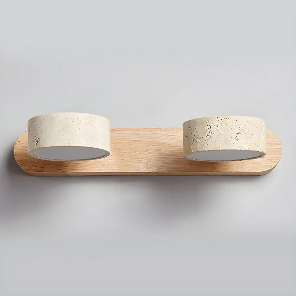 Travertine Duo Wood Wall Light 1