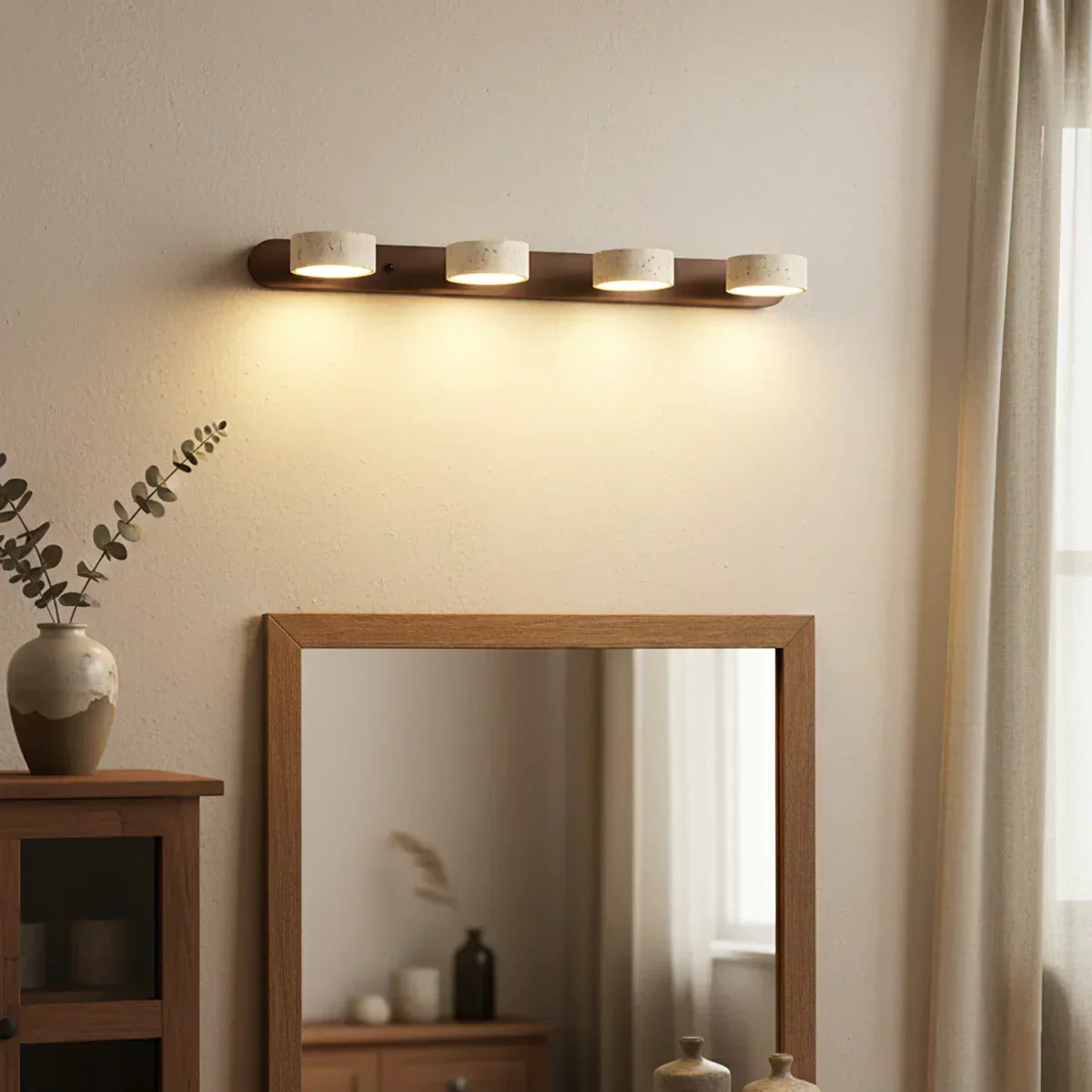 Travertine Duo Wood Wall Light 1