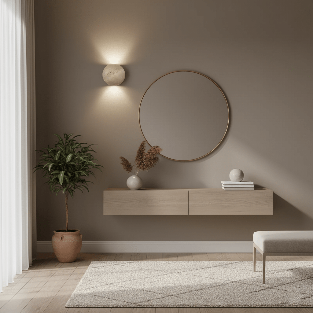 Travertine Globe Wall Sconce – Natural Stone Ambient Lighting