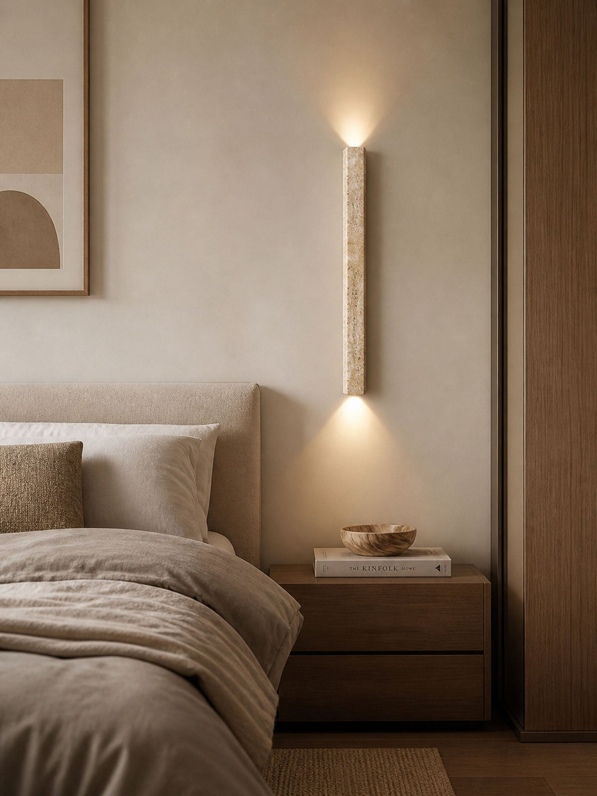 Travertine Wall Sconce with Up and Down Lighting
