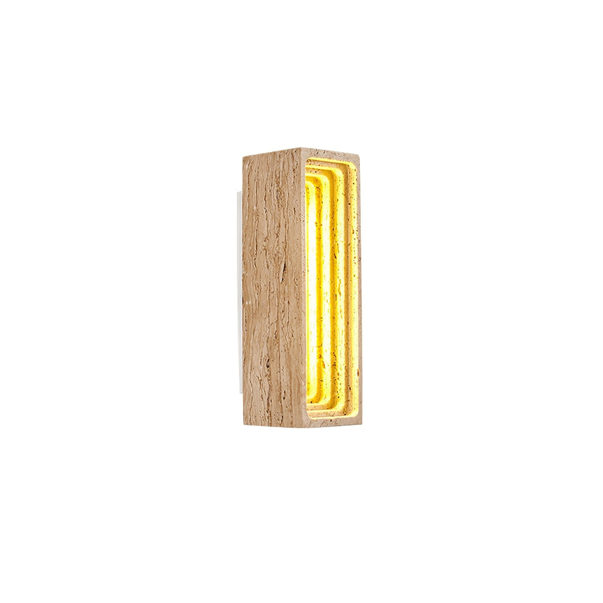 Canyon Travertine Wall Sconce — Sculptural Stone LED Wall Light