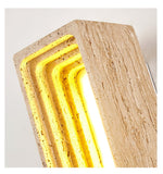 Canyon Travertine Wall Sconce — Sculptural Stone LED Wall Light