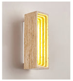 Canyon Travertine Wall Sconce — Sculptural Stone LED Wall Light